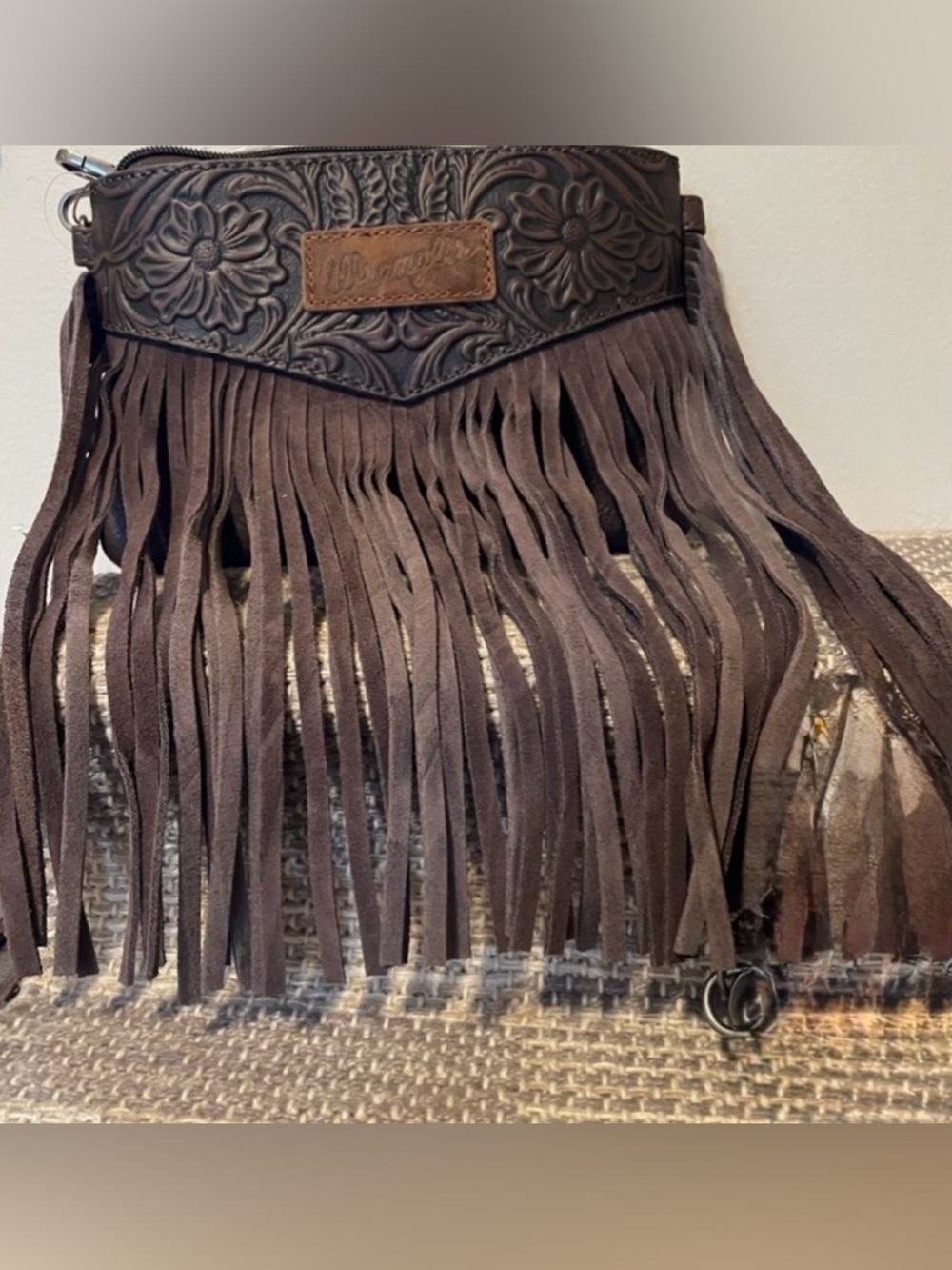 Wrangler Floral Tooled Fringed Bag
